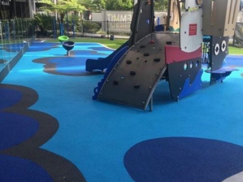 Wet pour rubber playground surfacing